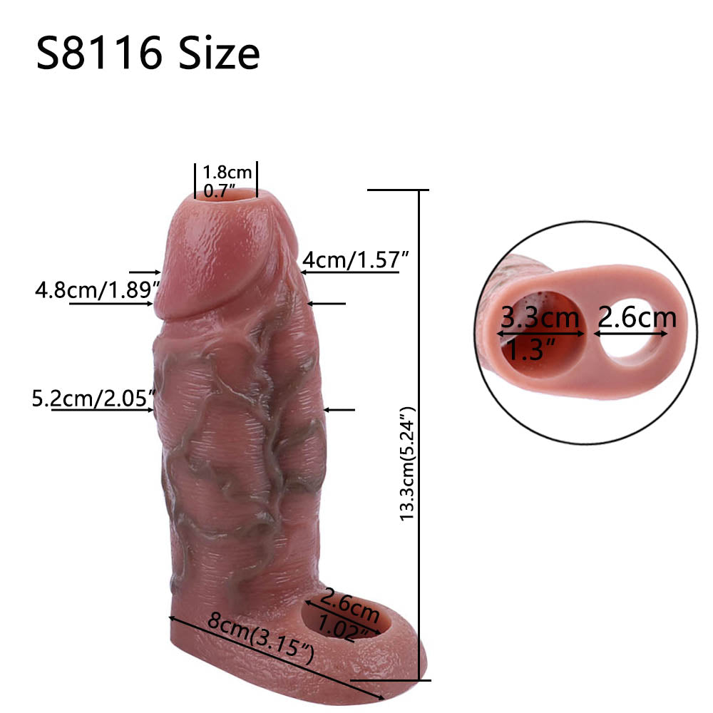 Realistic Silicone Cock Sleeve – Enhance Comfort and 5.5 inch Penis Extender with Male Sex Toys