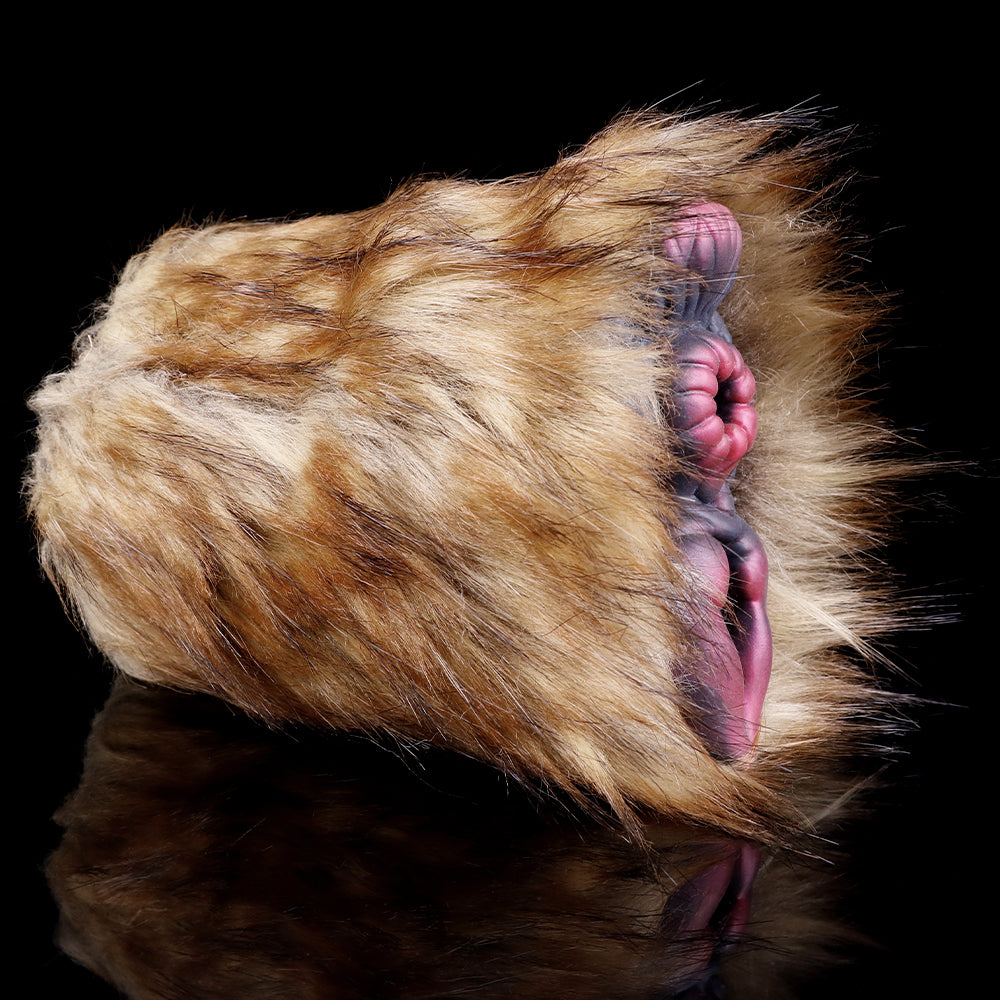 Vagina de bolsillo con textura de piel marrón: ideal para masajear el pene masculino y acariciar el juguete sexual.