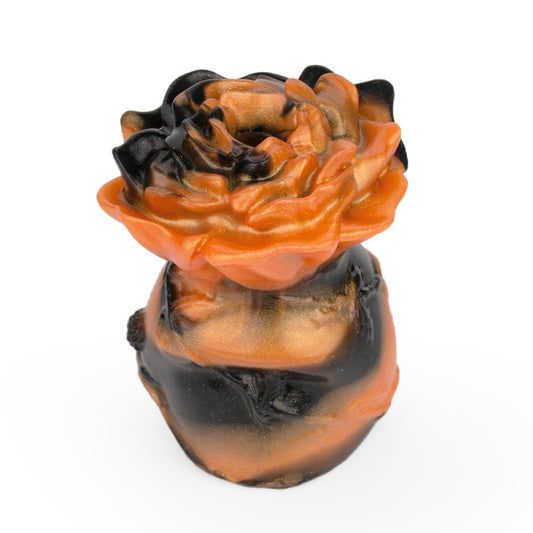 Mordaza de bola con rosa naranja y negra: juguetes sexuales BDSM cautivadores