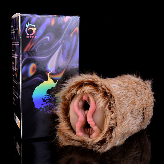 Vagina de bolsillo masculina con forma de animal: juguete sexual con doble canal y sensación de piel en forma de ciervo