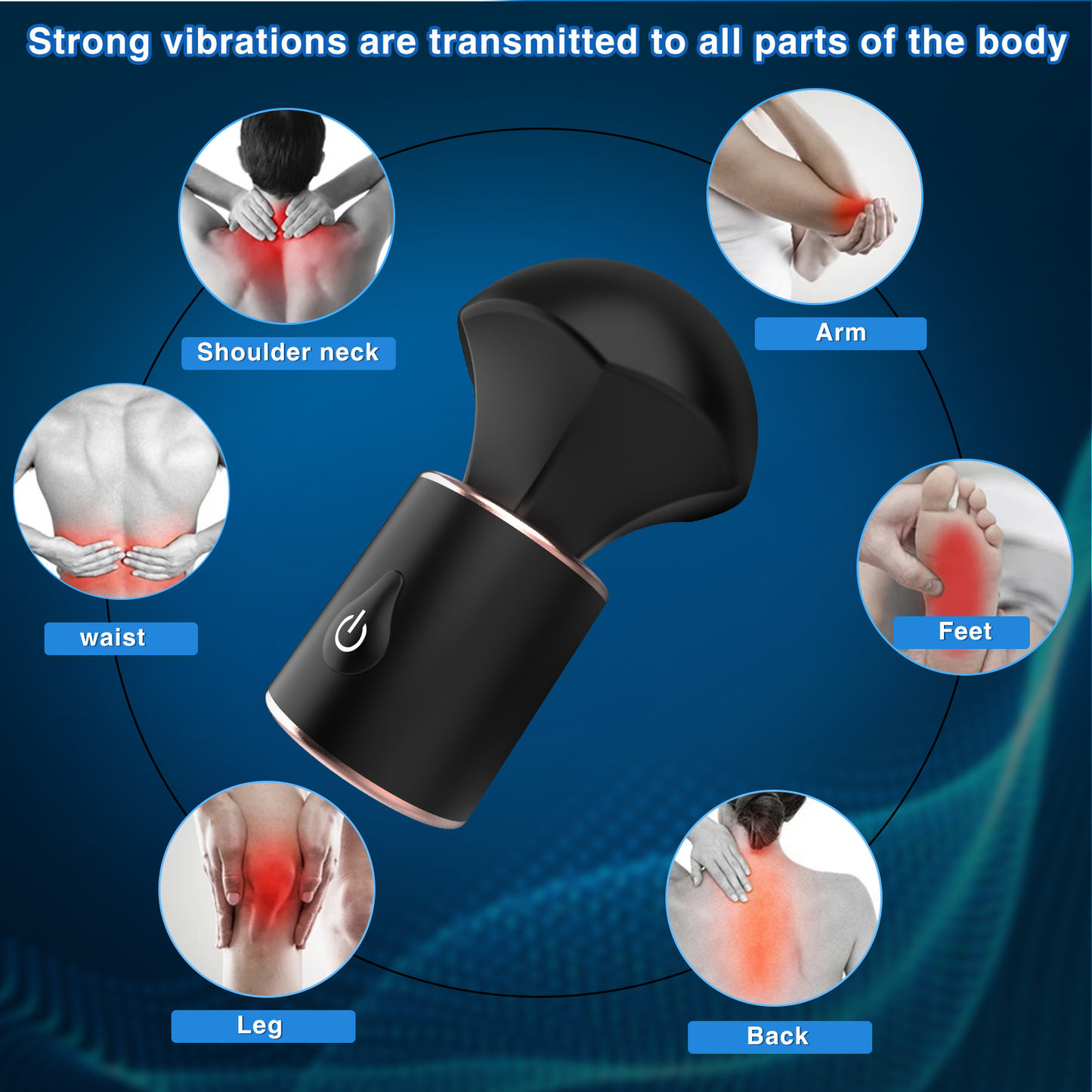 Mini AV Magic Wand Vibrator – Black Forced Orgasm Kinky Sex Toys for Women Men