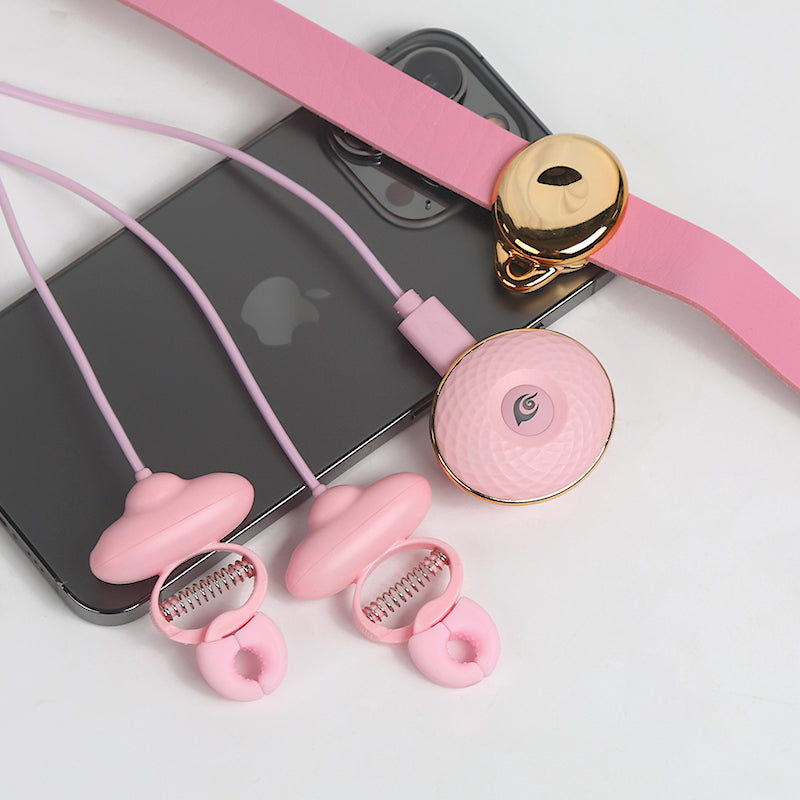 Vibrating Silicone Nipple Clamps – Extreme Restraints Necklace Bondage BDSM Sex Toys