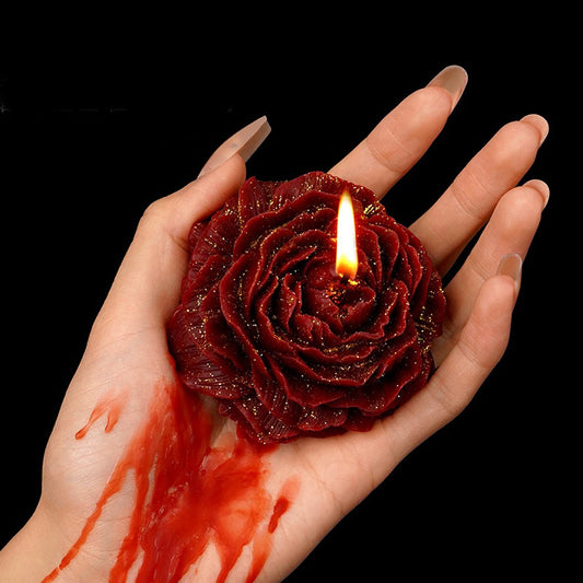 Vela de goteo BDSM con forma de flor: donde el dolor se fusiona con la belleza en una fusión perfecta