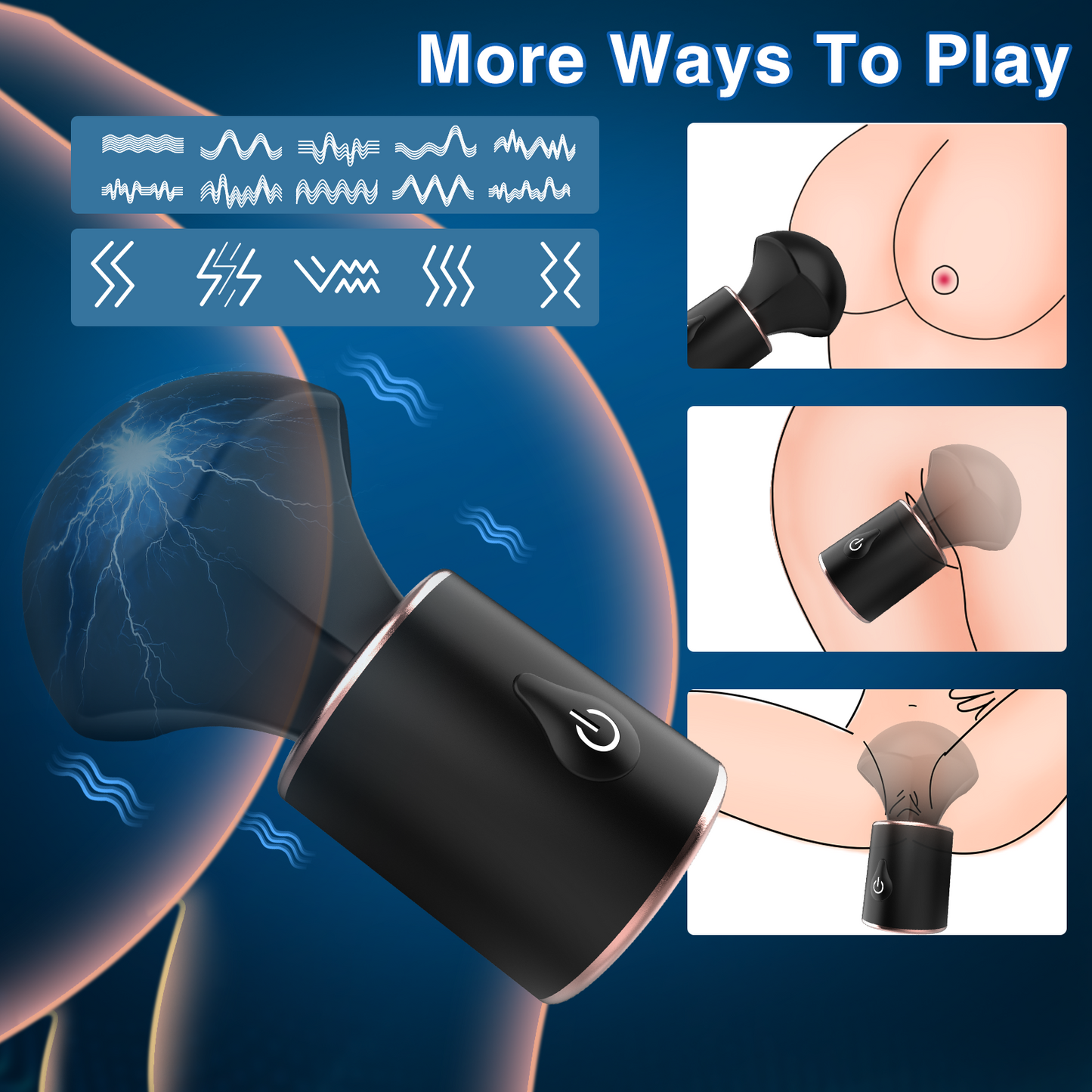 Mini AV Magic Wand Vibrator – Black Forced Orgasm Kinky Sex Toys for Women Men