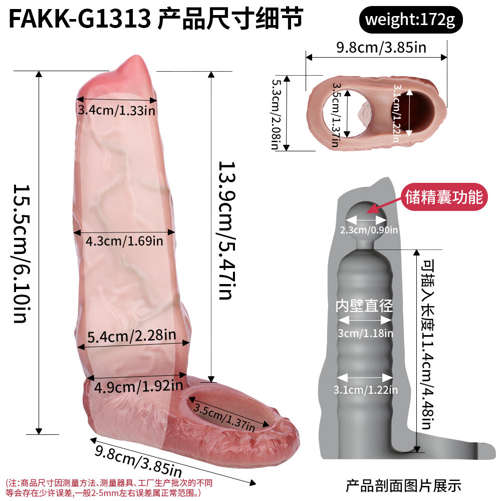 Fantasy Dog Silicone Cock Sleeve — Enhance Erections and Combat ED Male Sex Toy