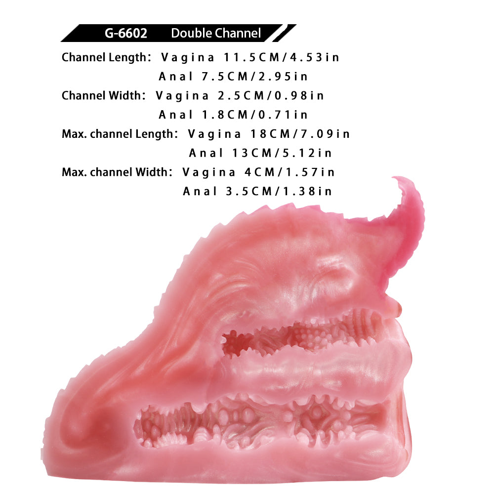 Fantasy Dual-Channel Dragon Butt Pocket Pussy - Insertion Penis Massager Male Stroker Toy