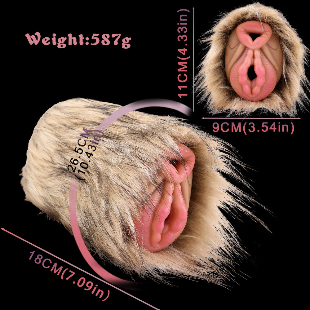 Donkey Skin Silicone Pocket Pussy – Fur Texture Masturbator Sex Toys
