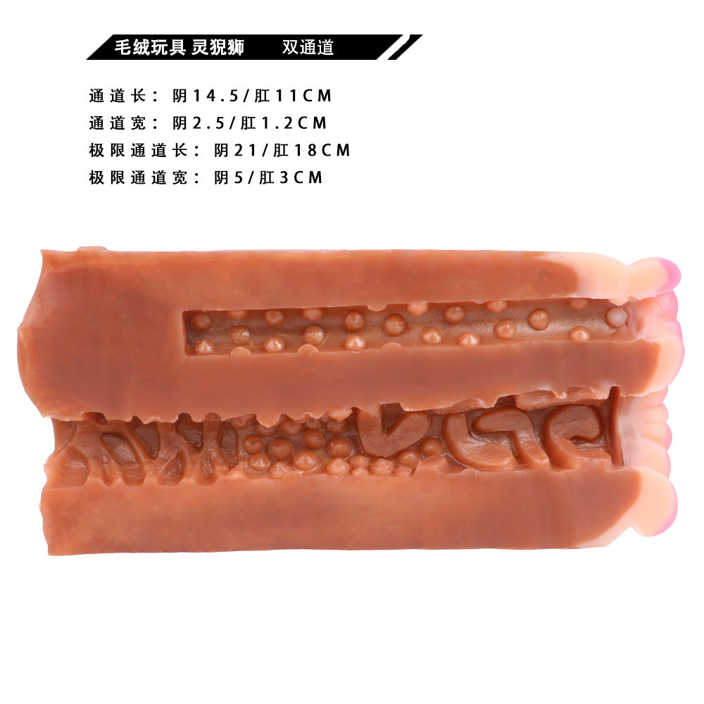 Realistic Bionic Dual-Channel Pocket Pussy – Lion Design for Insertable Penis Massager Sex Toys