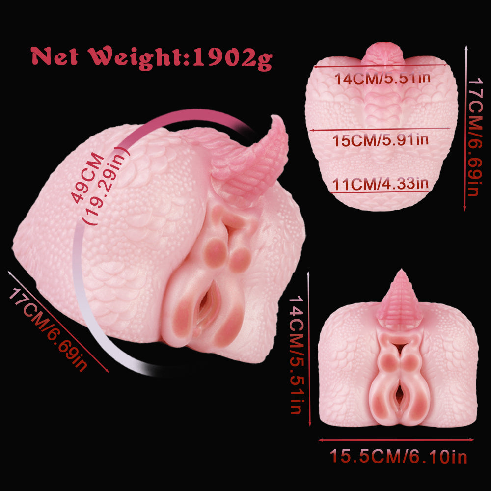 Fantasy Dual-Channel Dragon Butt Pocket Pussy - Insertion Penis Massager Male Stroker Toy