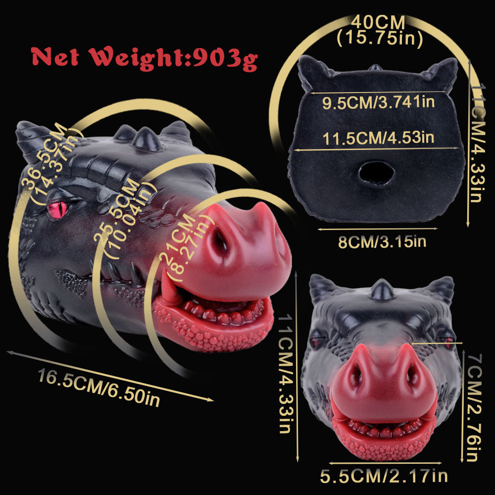 Flame Dragon Fantasy Pocket Pussy – Sensory Stroker with Dark Red Liquid Silicone Male Sex Toys