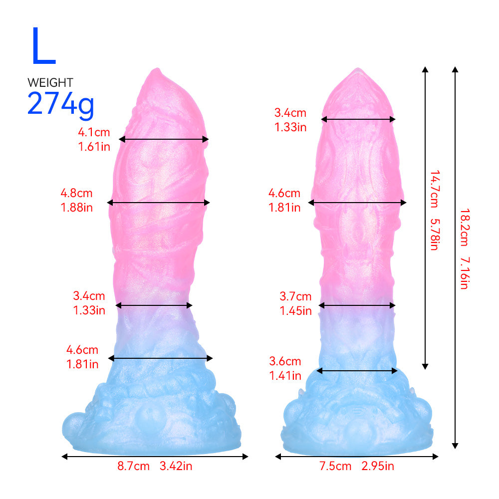 Fantasy Suction Cup Dildos –Luminous Rainbow Silicone Anal Butt Plug Women Sex Toys