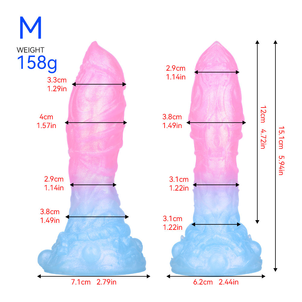 Fantasy Suction Cup Dildos –Luminous Rainbow Silicone Anal Butt Plug Women Sex Toys