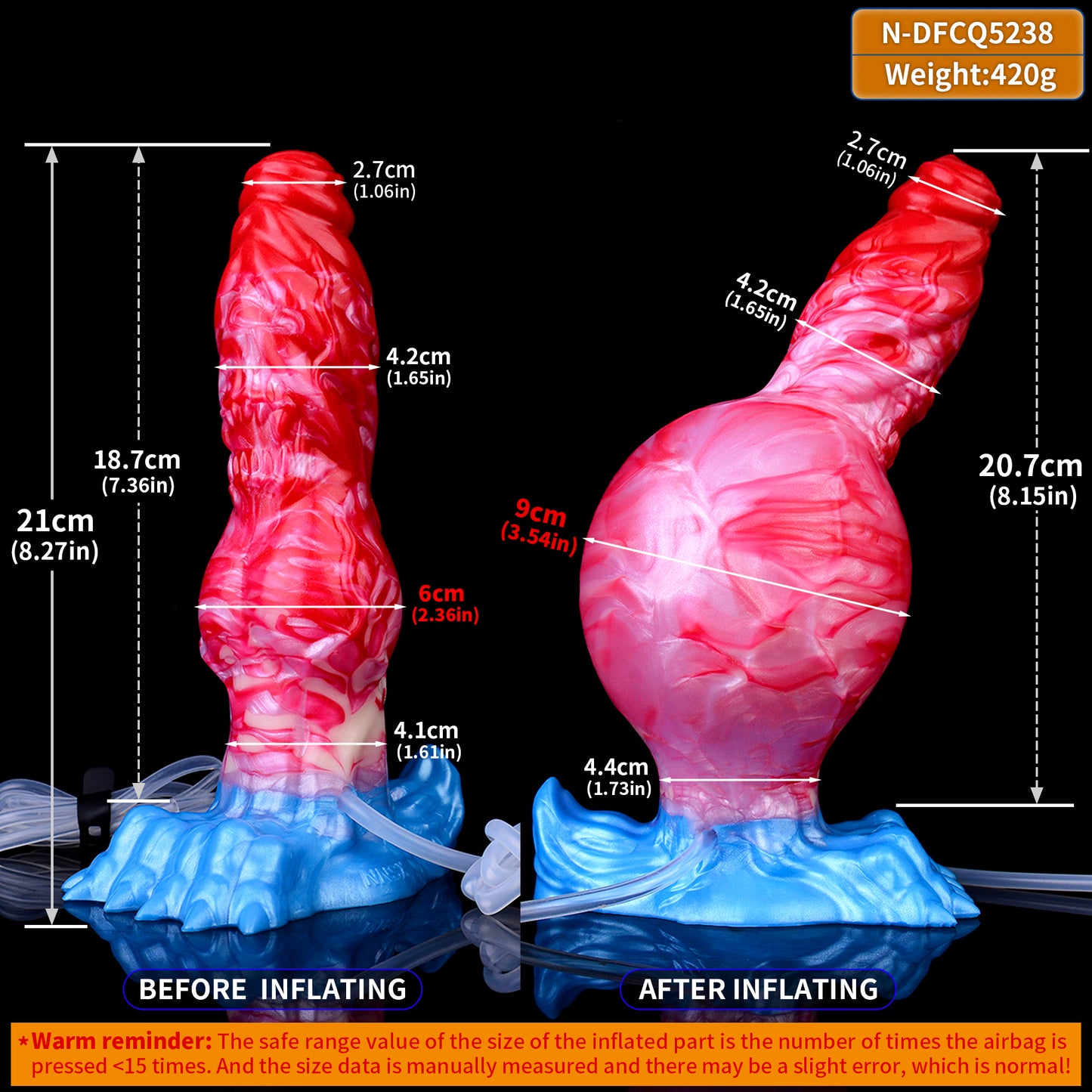 Consolador inflable multifuncional con chorro de agua: una experiencia sensorial inmersiva, ideal para mujeres y lesbianas.