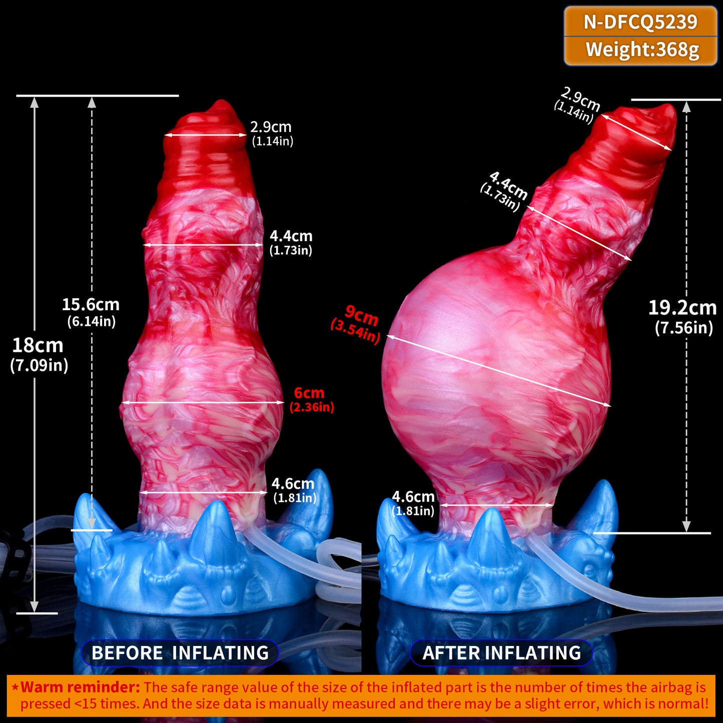 Crimson Inflatable and Water-Spraying Dildo — Revolutionary Sex Toy Design
