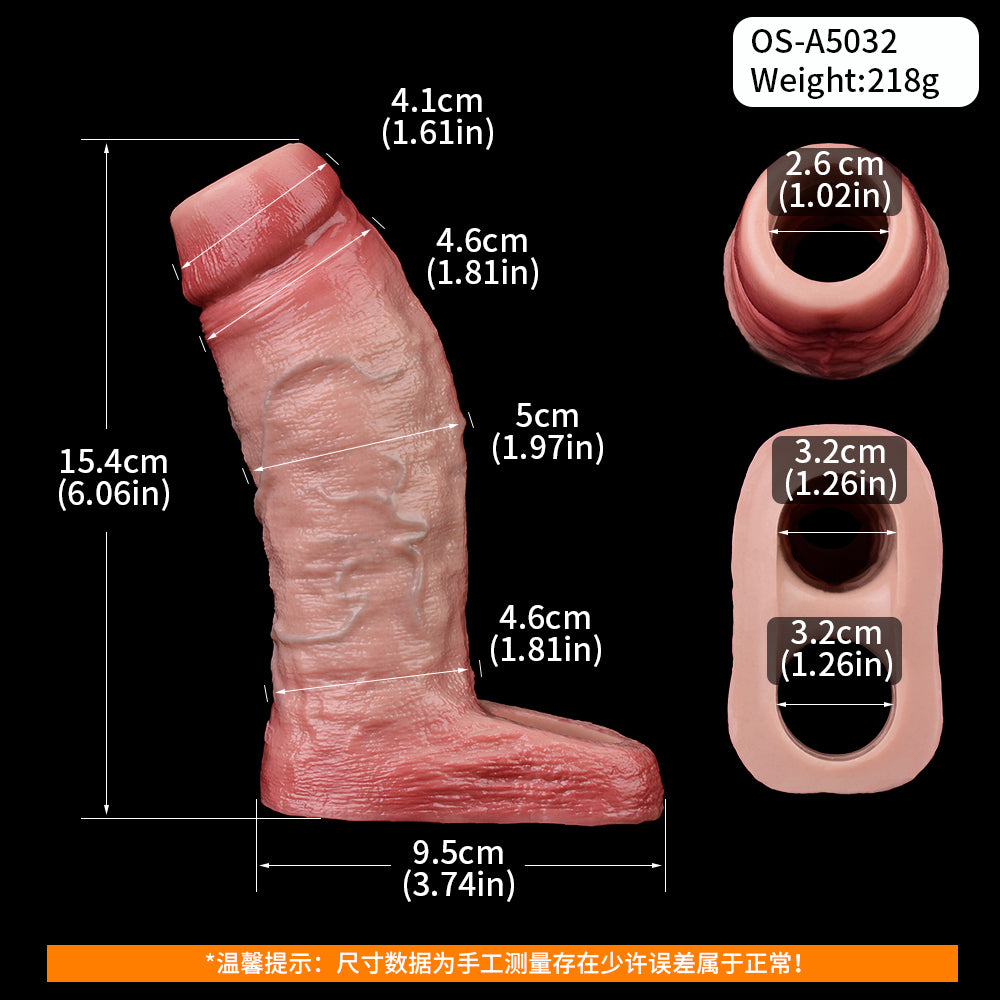 Slimline Cock Sleeve Sheath — 6-Inch Penis Extender Silicone Pleasure Male Sex Toys