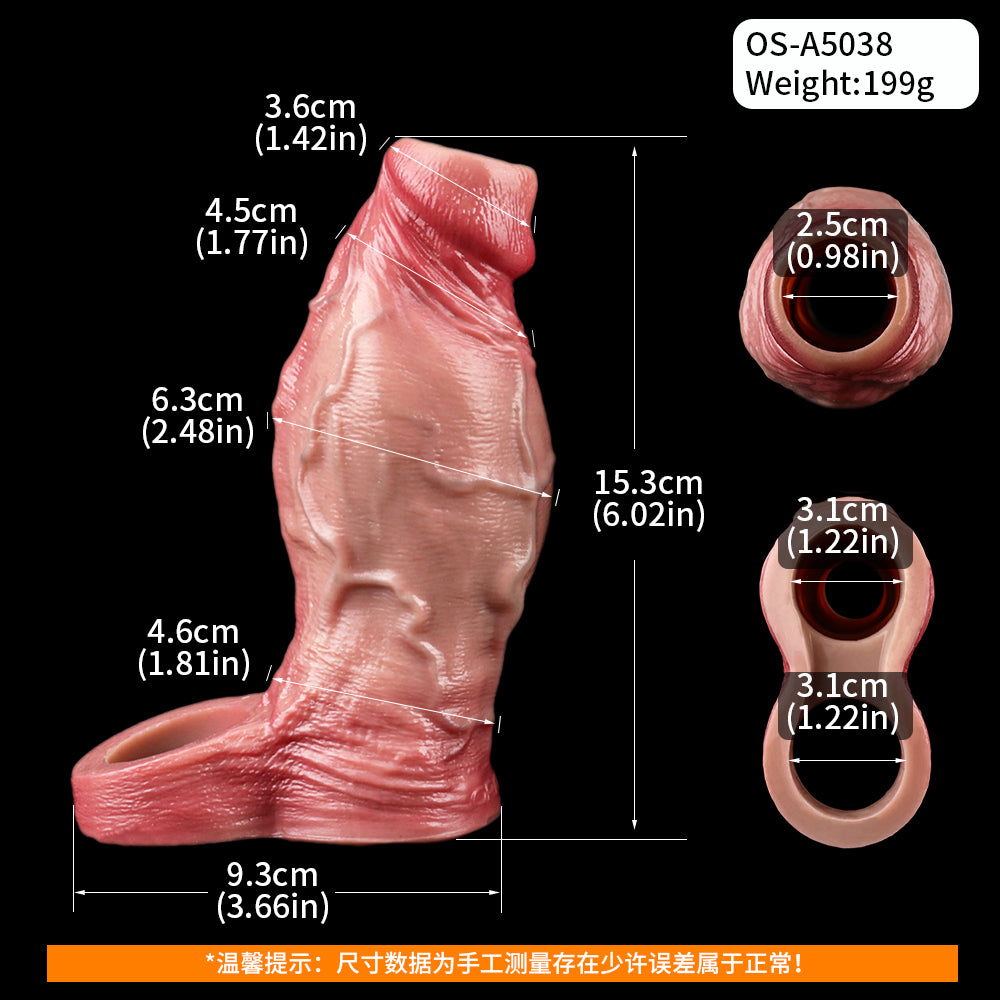 Realistic Silicone Penis Sleeve – Enhanced Size Thickness And Erectile Support