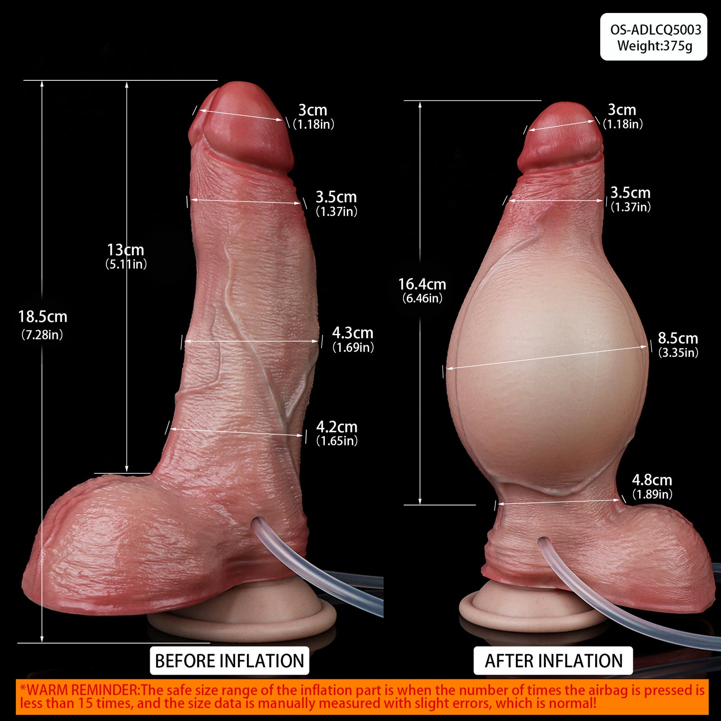 Female Vaginal Expansion Squirting Inflatable Dildo - Multi-Stimulation Sex Toy Experience