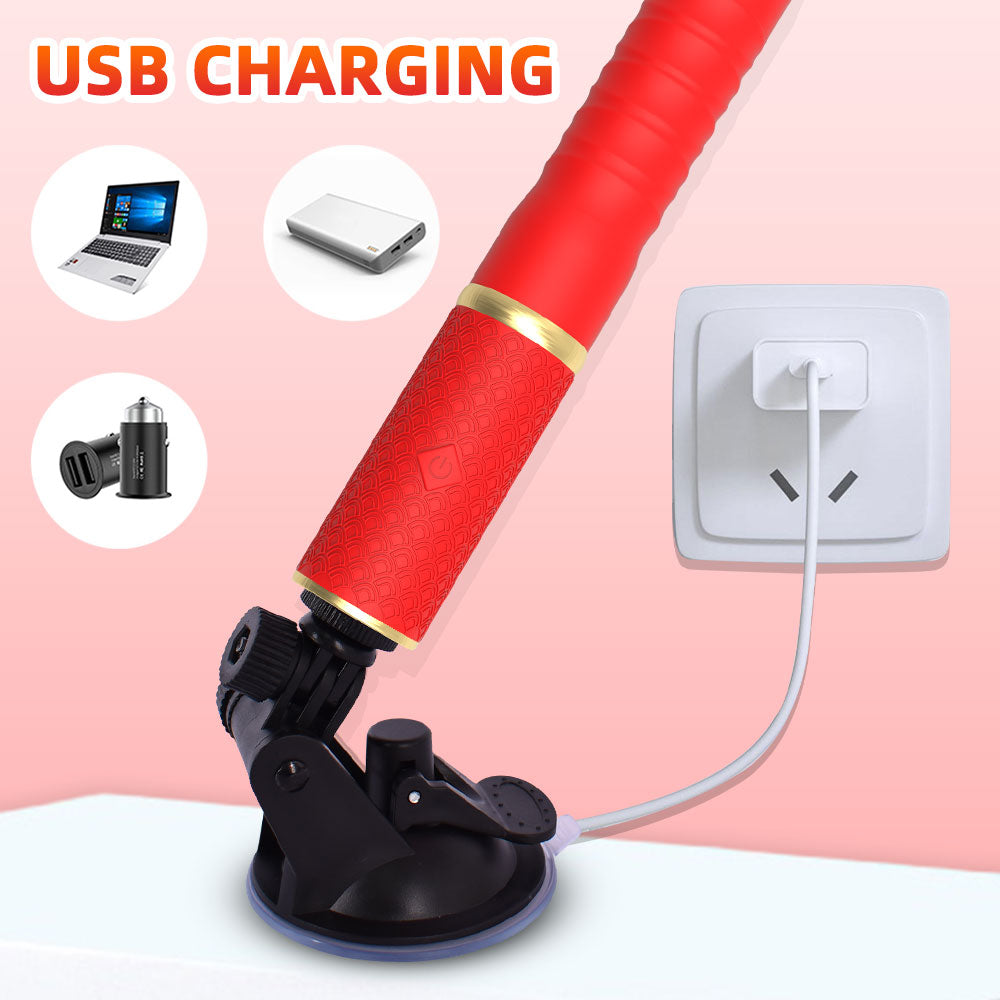 Thrusting Dildo Sex Machine – Handheld Blowjob Vibrator Suction Cup Adult Toy