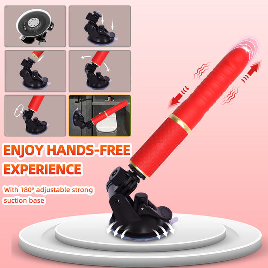 Máquina sexual con dildo de empuje: vibrador de mano con ventosa para sexo oral. Juguete para adultos.