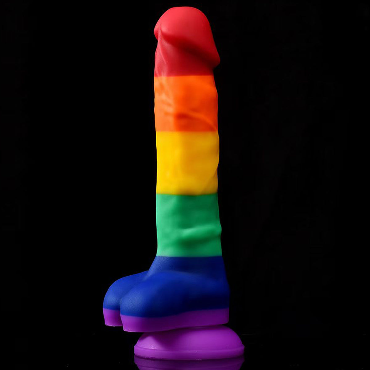 Realistic Silicone Anal Dildo -Rainbow Suction Cup Female Sex Toys