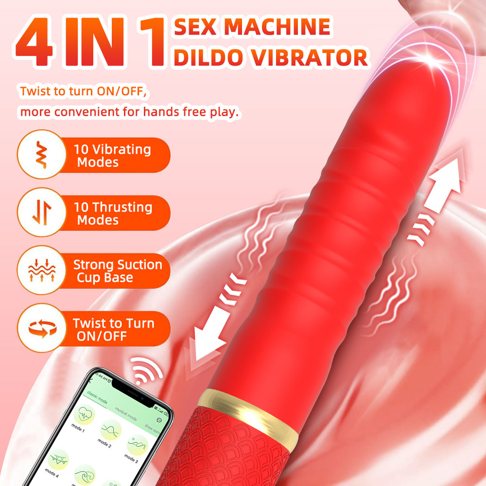 Thrusting Dildo Sex Machine – Handheld Blowjob Vibrator Suction Cup Adult Toy