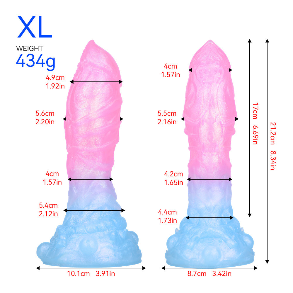 Fantasy Suction Cup Dildos –Luminous Rainbow Silicone Anal Butt Plug Women Sex Toys