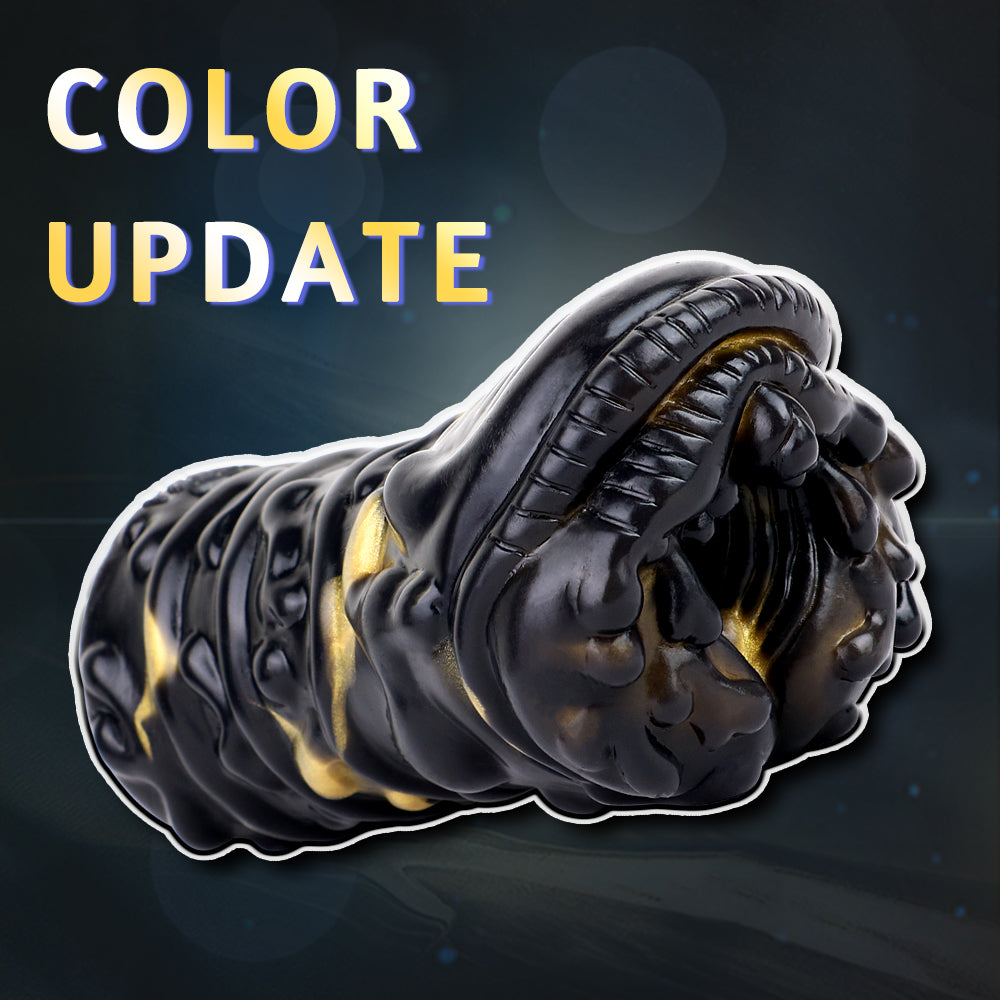 Monster Fantasy Pocket Pussy – Black Gold Silicone Vagina Male Masturbator