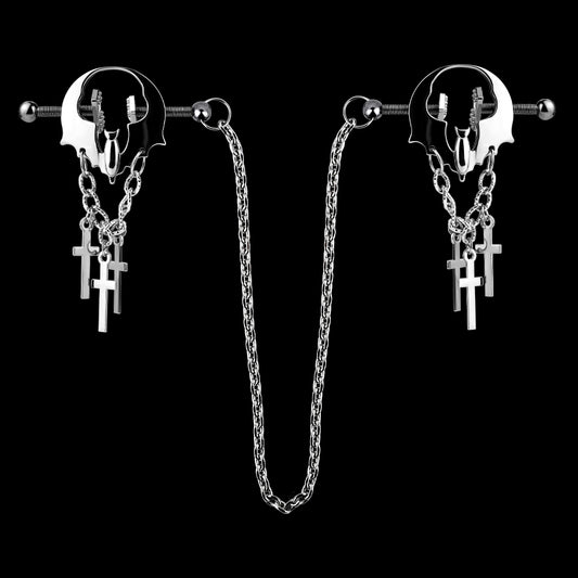 Pinzas para pezones de metal con forma de corazón - Juguetes sexuales femeninos de Extreme Restraints