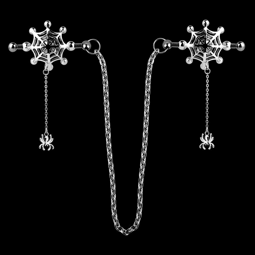 Spider Web Erect Nipple Clamps Sex Toys - Extreme BDSM Strap On of Women