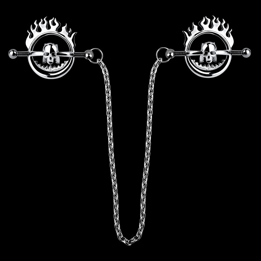 Skull-Style Nipple Clamps Bondage Toys - Strap On Experience in BDSM Settings