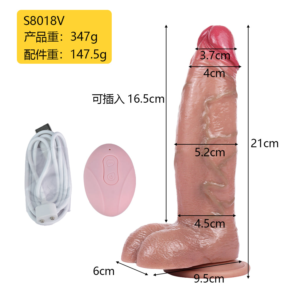 Retractable Vibrating Silicone Realistic Dildo – Thrusting Stimulating G-spot Female Sex Toy
