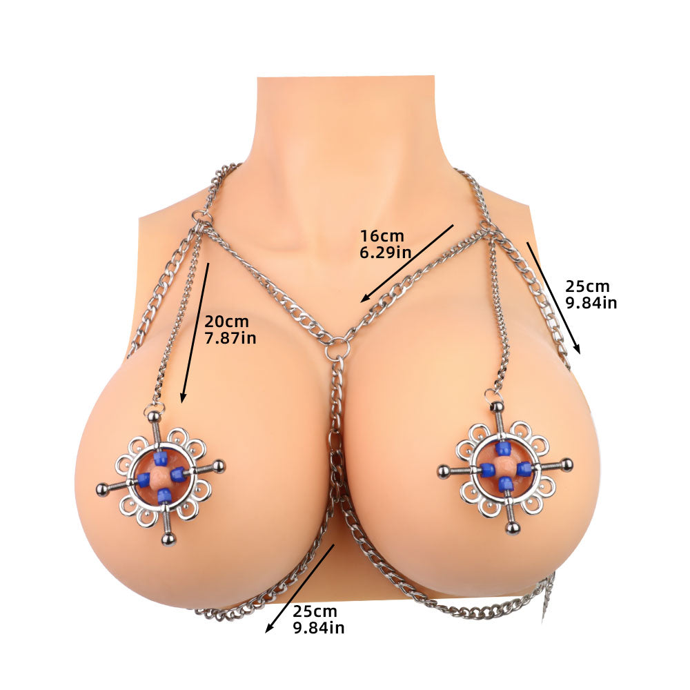 Snowflake Nipple Clamps Bondage Kit – Metal Extreme Restraints Female Sex Toys for BDSM