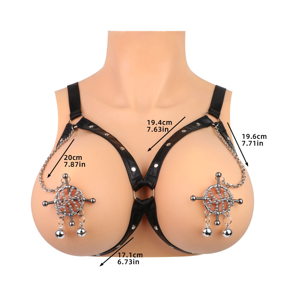 Metal Bell Nipple Clamps Bondage Kit – Extreme Restraints Forced Orgasm Sex Toys