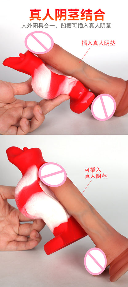 Fantasy Dog Dildo Anal Butt Plug-Realistic Vibrators Silicone Sex Toys for Women Men