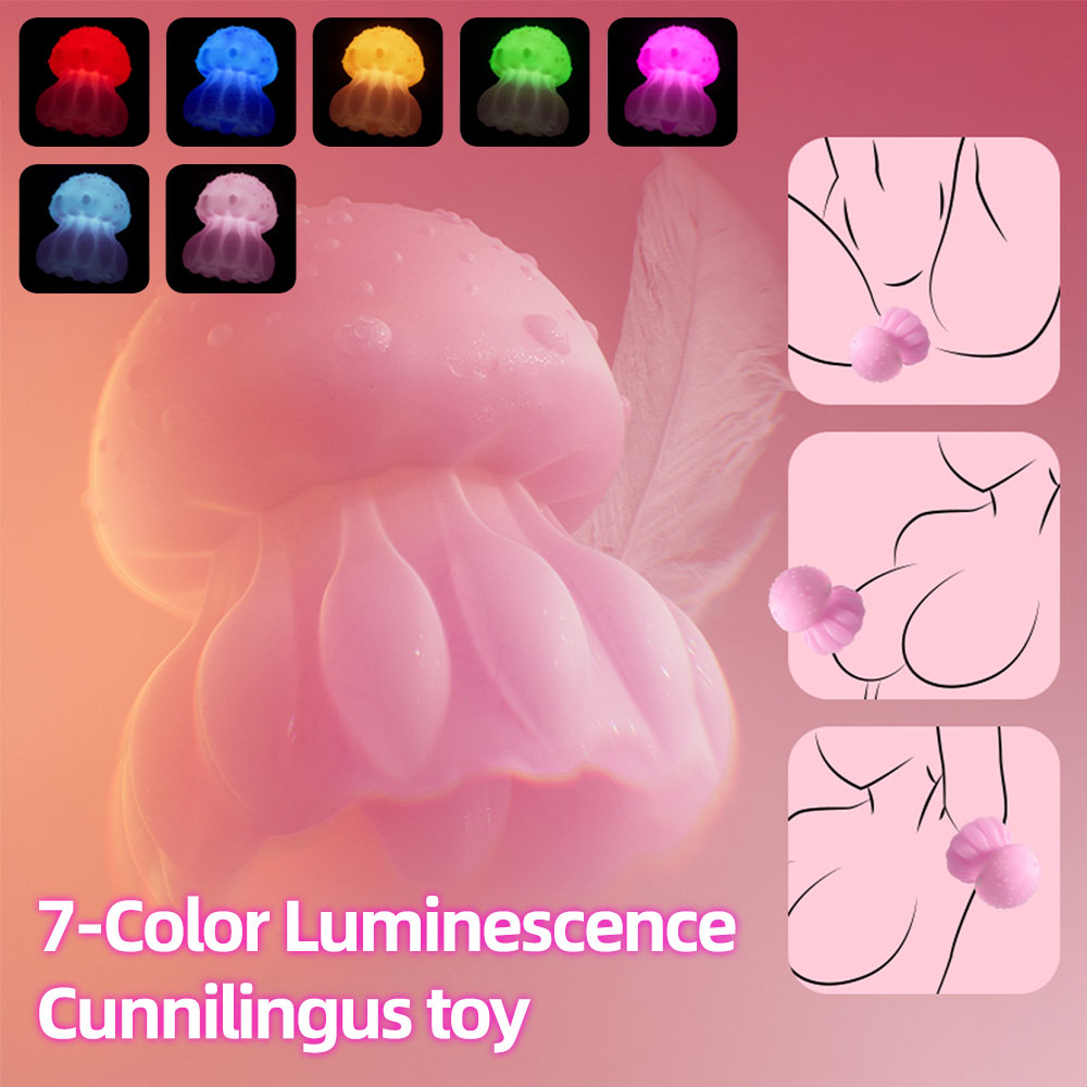 Jellyfish Clitoral Vibrator & Nipple Suckers — Silicone Glowing Female Masturbation Toy