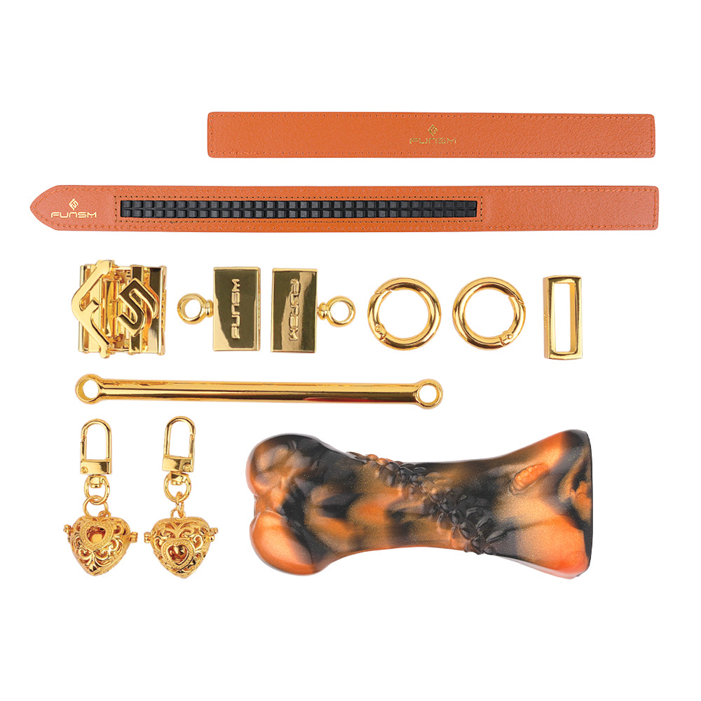 Orange-Black Bone-Shaped Horizontal Ball Gag — Sex Toys for Women, Authenticity of Your BDSM Journey