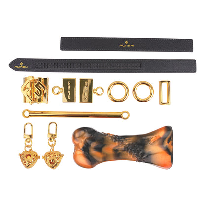 Mordaza de bola con forma de hueso, juguete sexual oral - Kit de bondage BDSM de silicona para orgasmos forzados