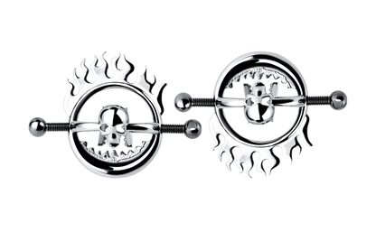 Pinzas para pezones estilo calavera: juguetes de bondage: experiencia con correas en entornos BDSM