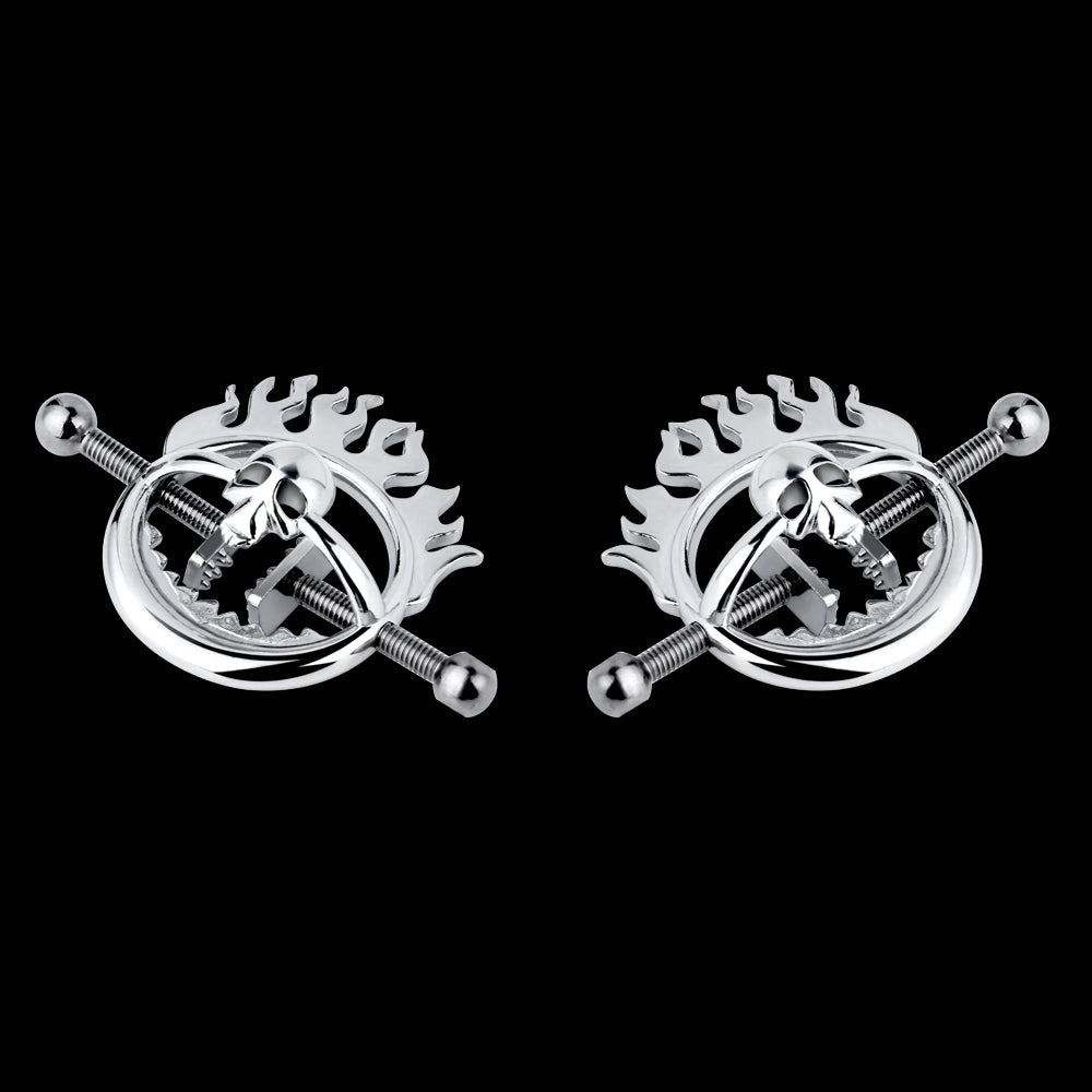 Pinzas para pezones estilo calavera: juguetes de bondage: experiencia con correas en entornos BDSM