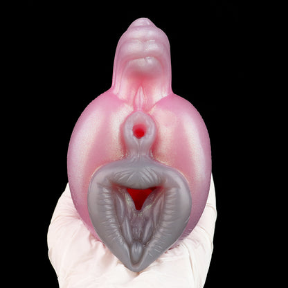 Vagina de silicona Wolf Sister de bolsillo - Masturbador masculino con texturas de fantasía - Juguetes sexuales