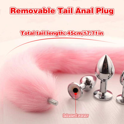 Kit de bondage con tapón anal extraíble de zorro – Juguetes sexuales eróticos de acero inoxidable con sujeción extrema