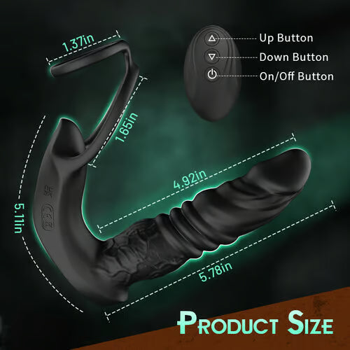 Wearable Cockring Dildos Prostate Massager – Retractable Thrusting Anal Sex Toys for Men Women