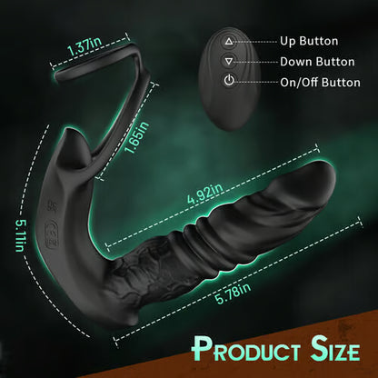 Wearable Cockring Dildos Prostate Massager – Retractable Thrusting Anal Sex Toys for Men Women