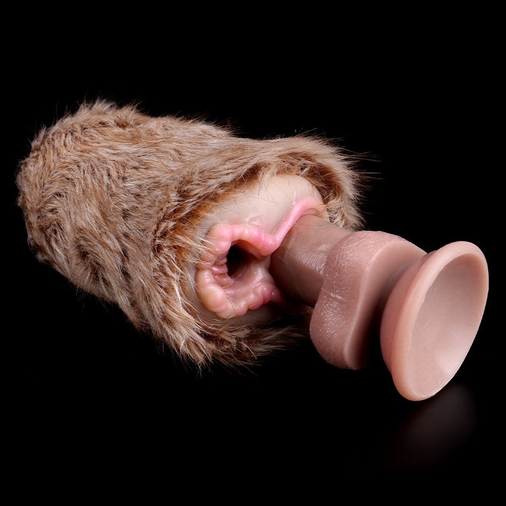 Tierähnliche männliche Taschenmuschi – Zweikanal-Sexspielzeug in Hirschform mit Fellsensation