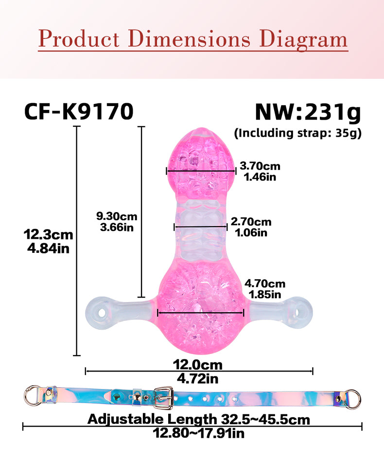 Lridescent High Quality Silicone Ring Gag – BDSM Oral Restraint for Visual Play & Bondage