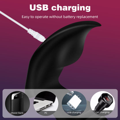 Stoßender Analplug – Schwarzer Klitorisstimulator aus Silikon mit Doppelvibration, Sexspielzeug für Frauen