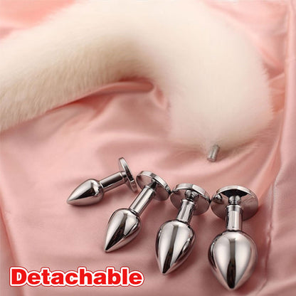 Kit de bondage con tapón anal extraíble de zorro – Juguetes sexuales eróticos de acero inoxidable con sujeción extrema