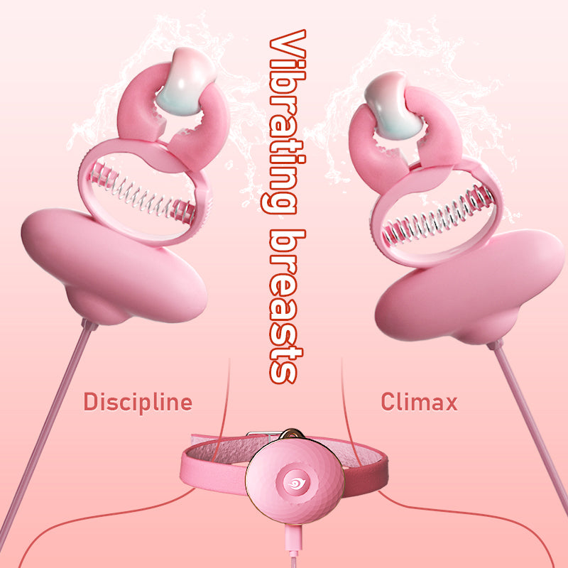 Vibrating Silicone Nipple Clamps – Extreme Restraints Necklace Bondage BDSM Sex Toys