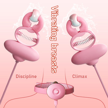 Vibrating Silicone Nipple Clamps – Extreme Restraints Necklace Bondage BDSM Sex Toys