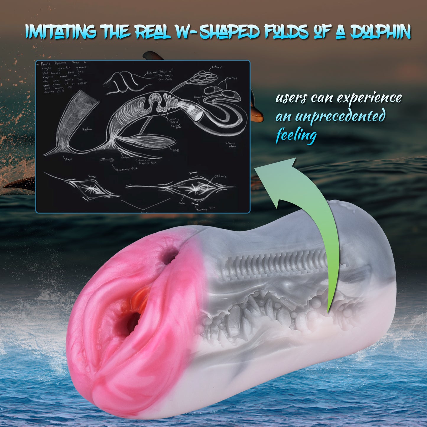 Delfin-inspirierte Taschenmuschi – Oceanic Element Masturbator für Männer
